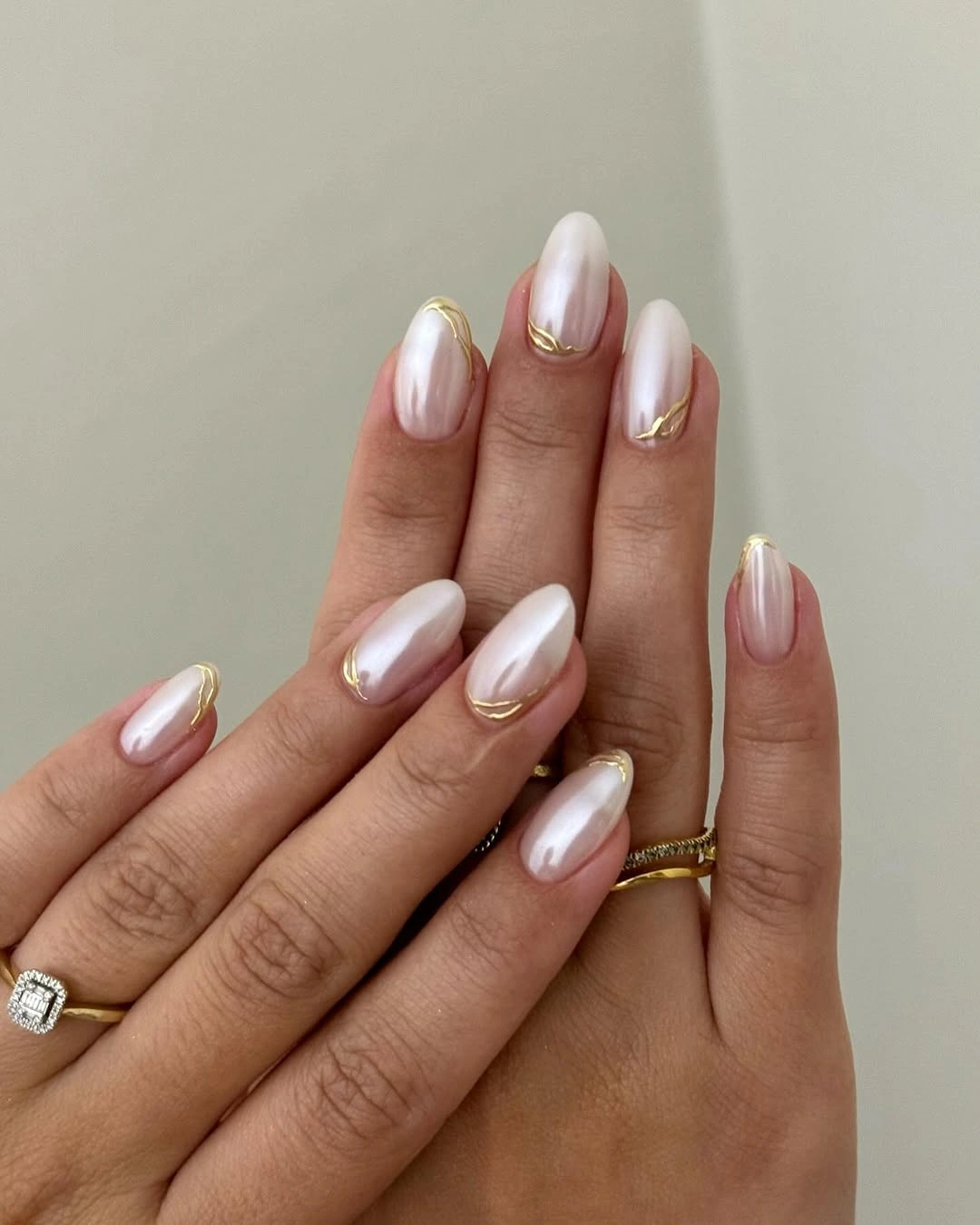 amber and rust autumn wedding guest manicure
