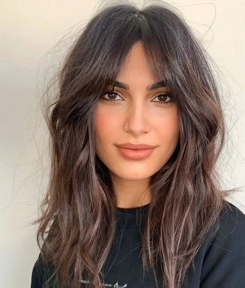 long tousled waves with long curtain framing